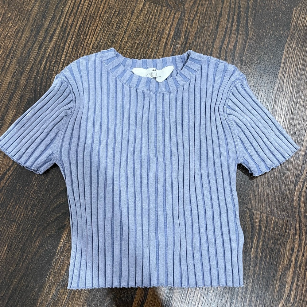 Cropped Light Blue H&M Top